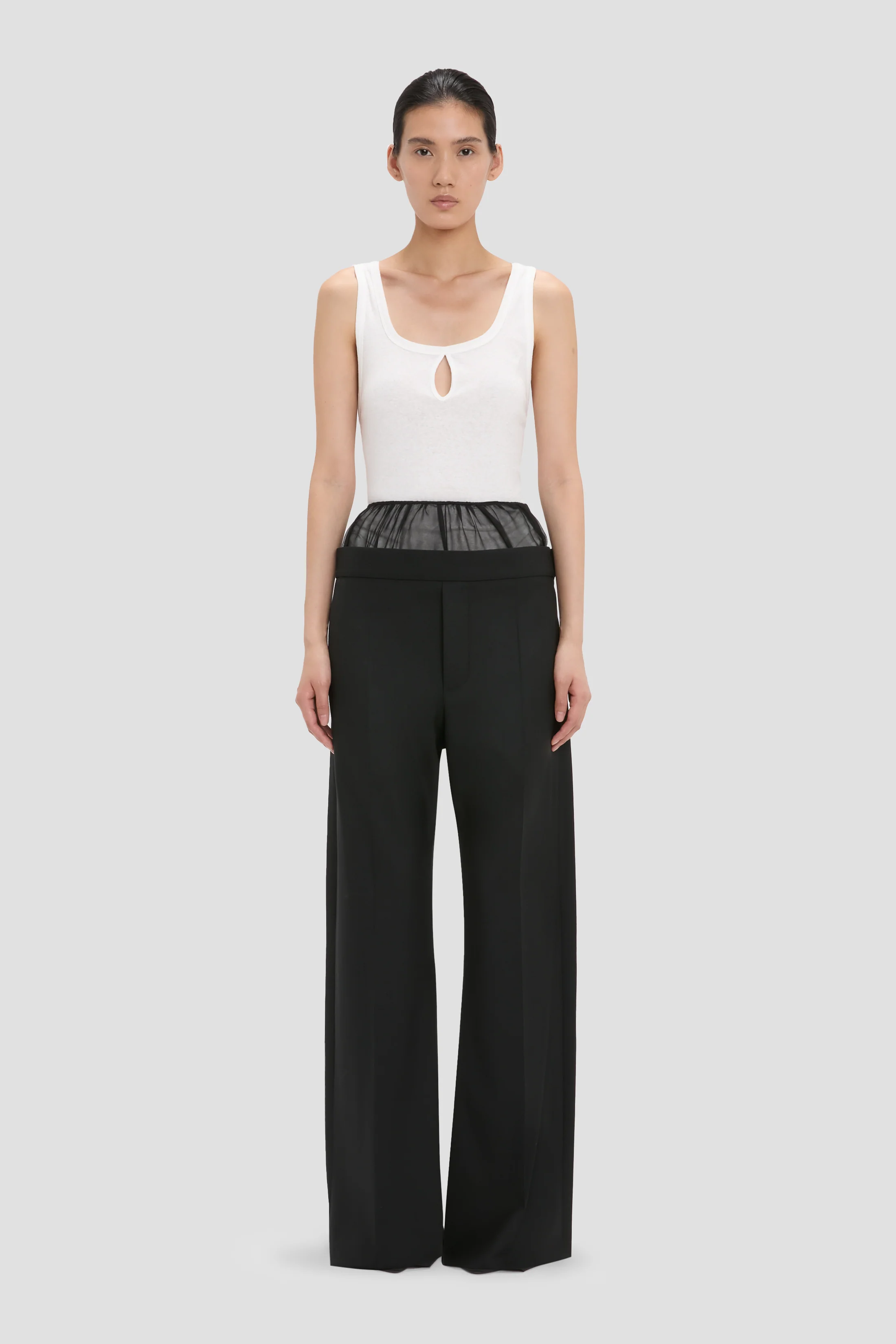 3294-sheer-panel-trouser-in-black-1.webp Sheer Panel Trouser In Black