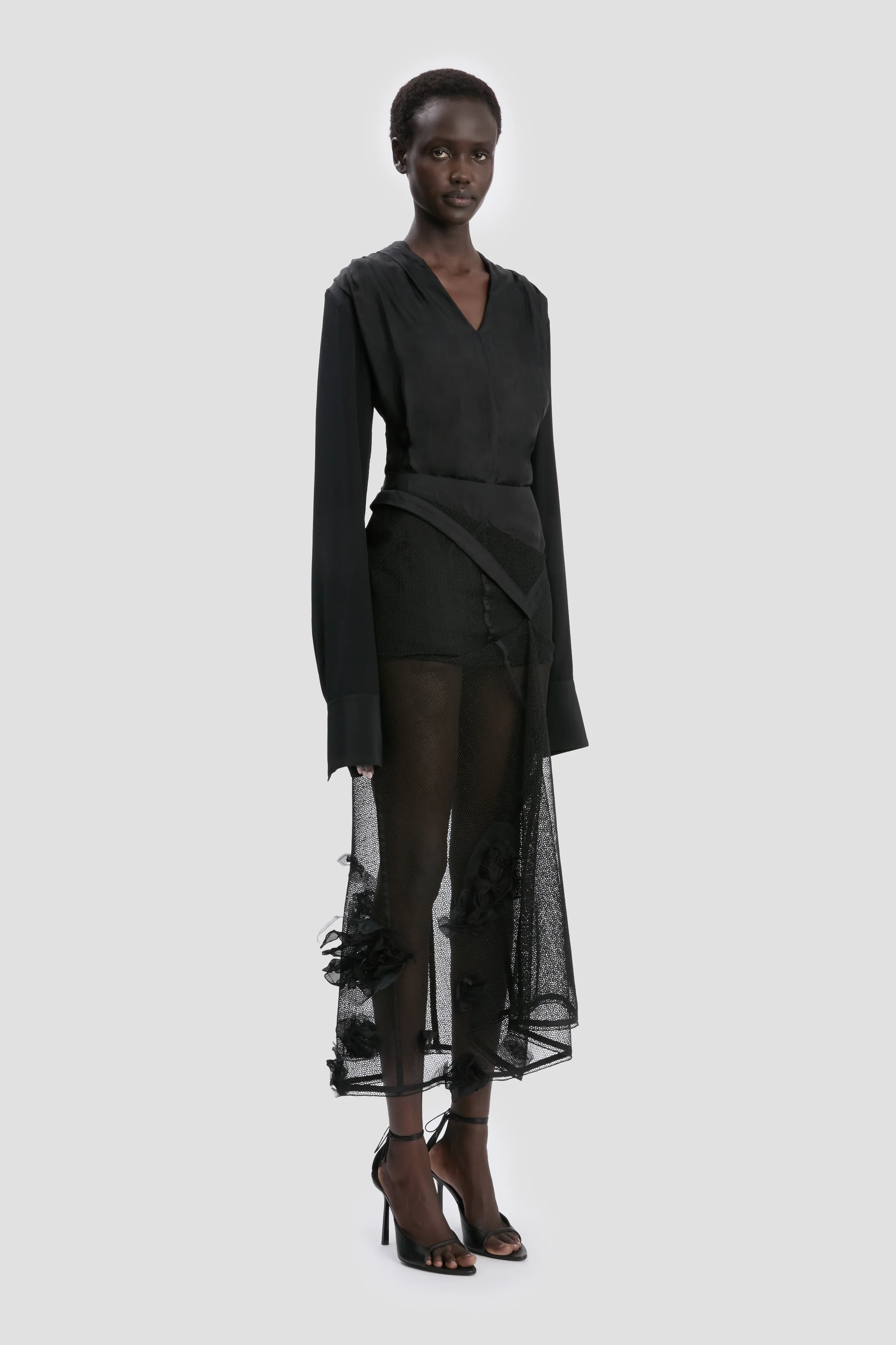 Basque Midi Skirt In Black