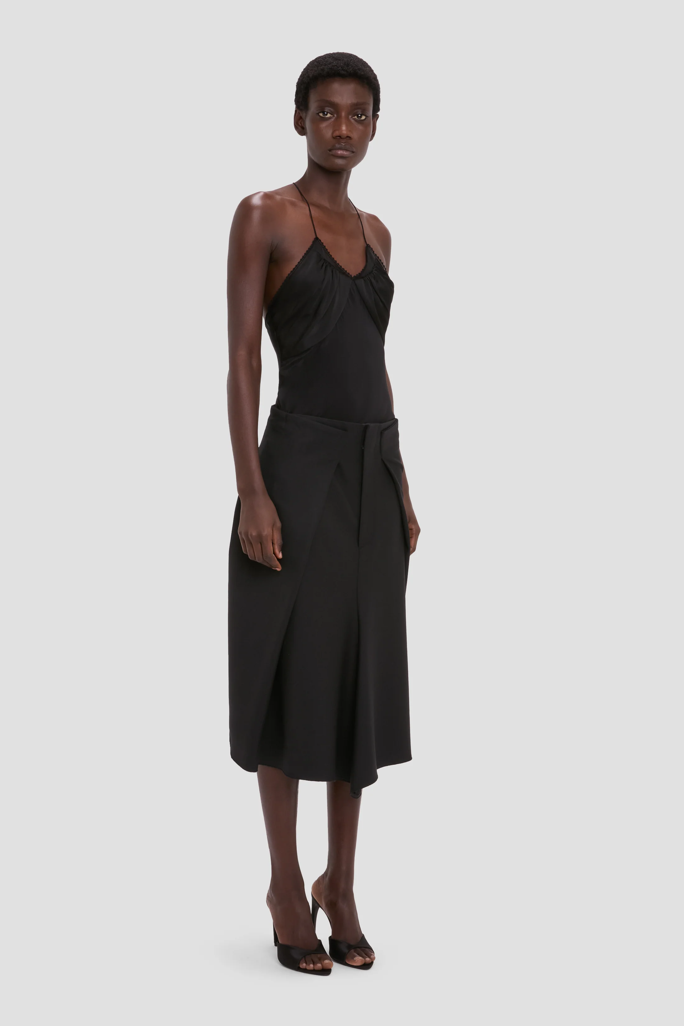 Tailored Midi Skirt In Black
