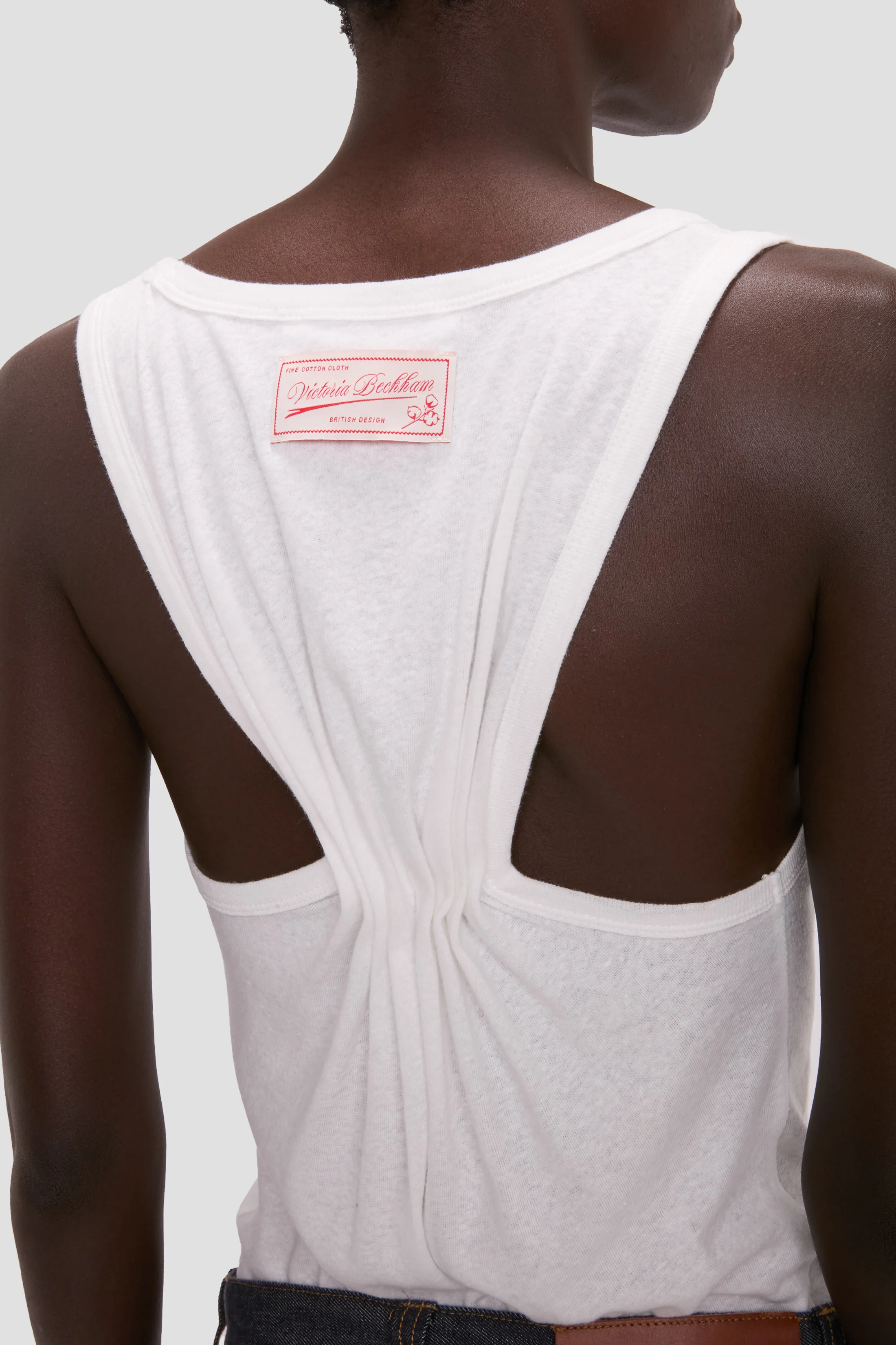 Split Tank Top In White
