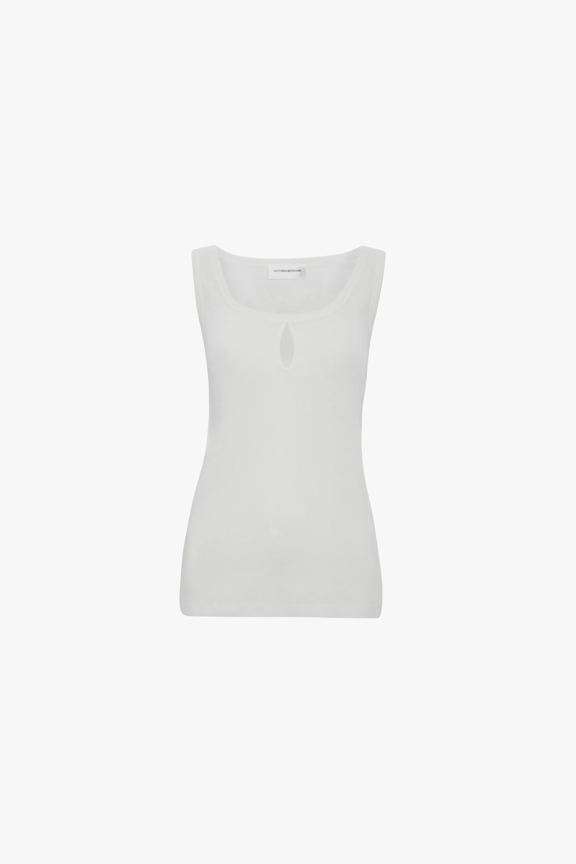 Split Tank Top In White