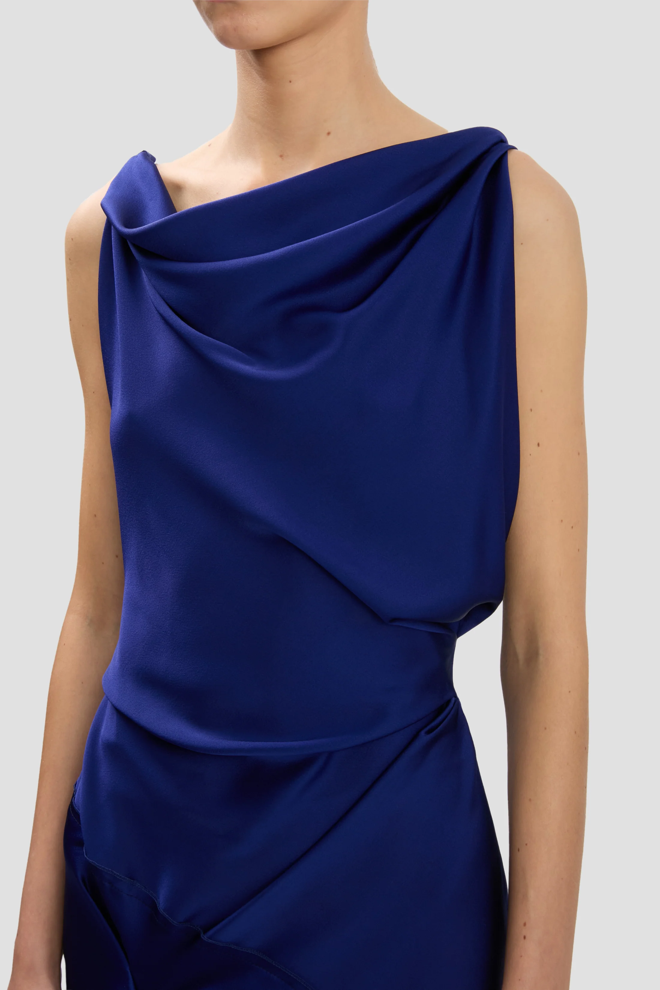 Posy Midi Dress In Bright Indigo