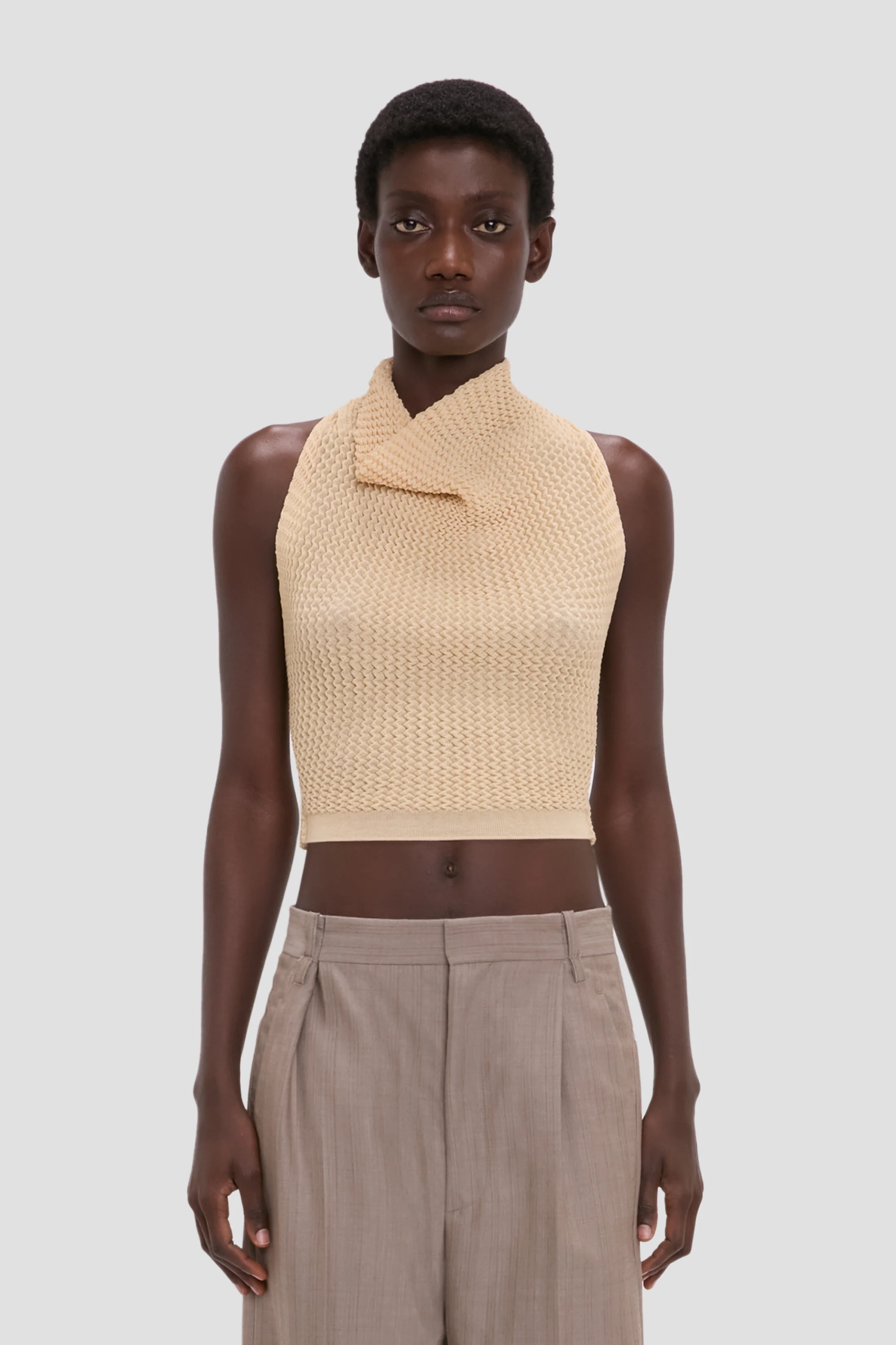 3461-draped-sleeveless-top-in-sandstone-1.webp Draped Sleeveless Top In Sandstone