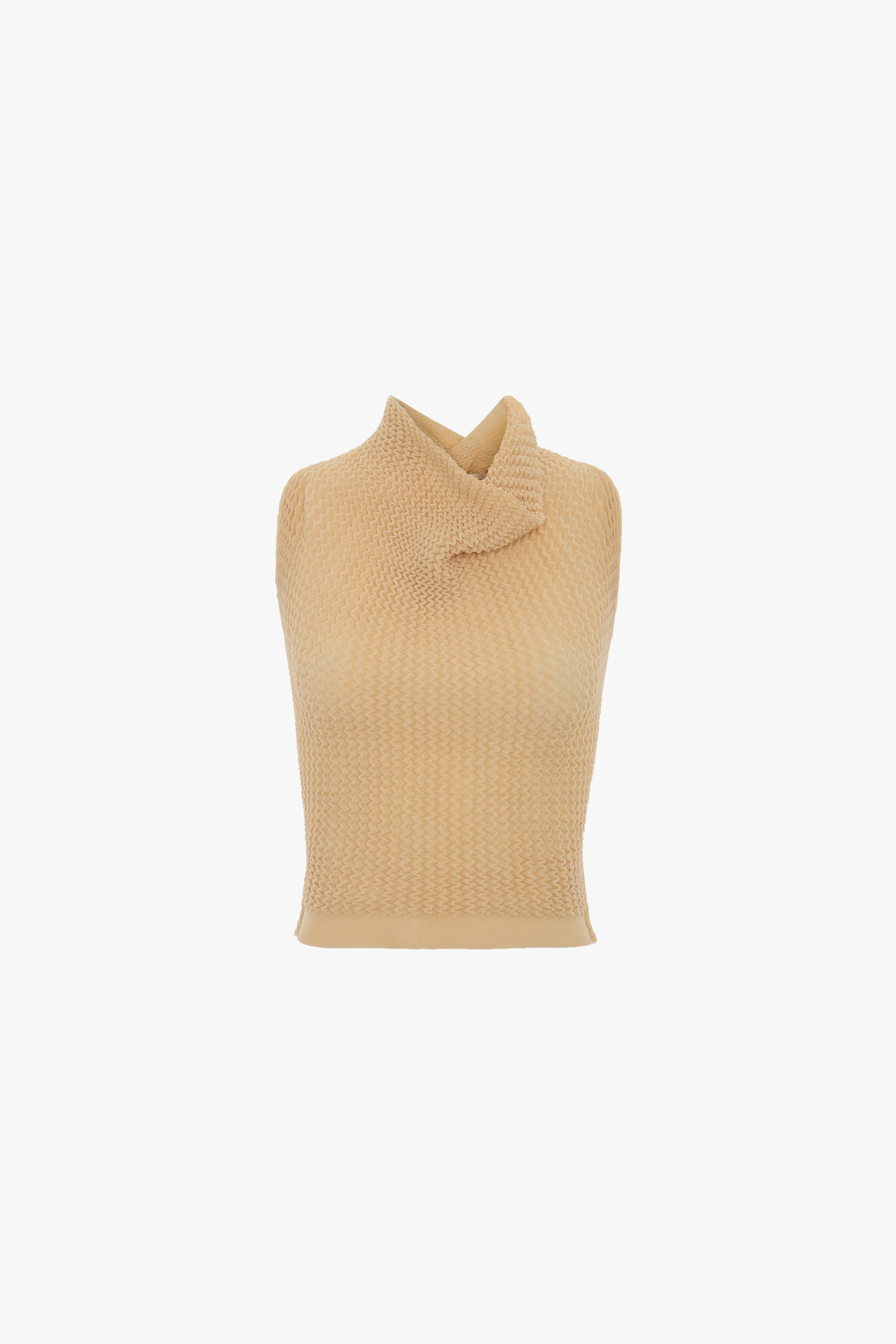 Draped Sleeveless Top In Sandstone