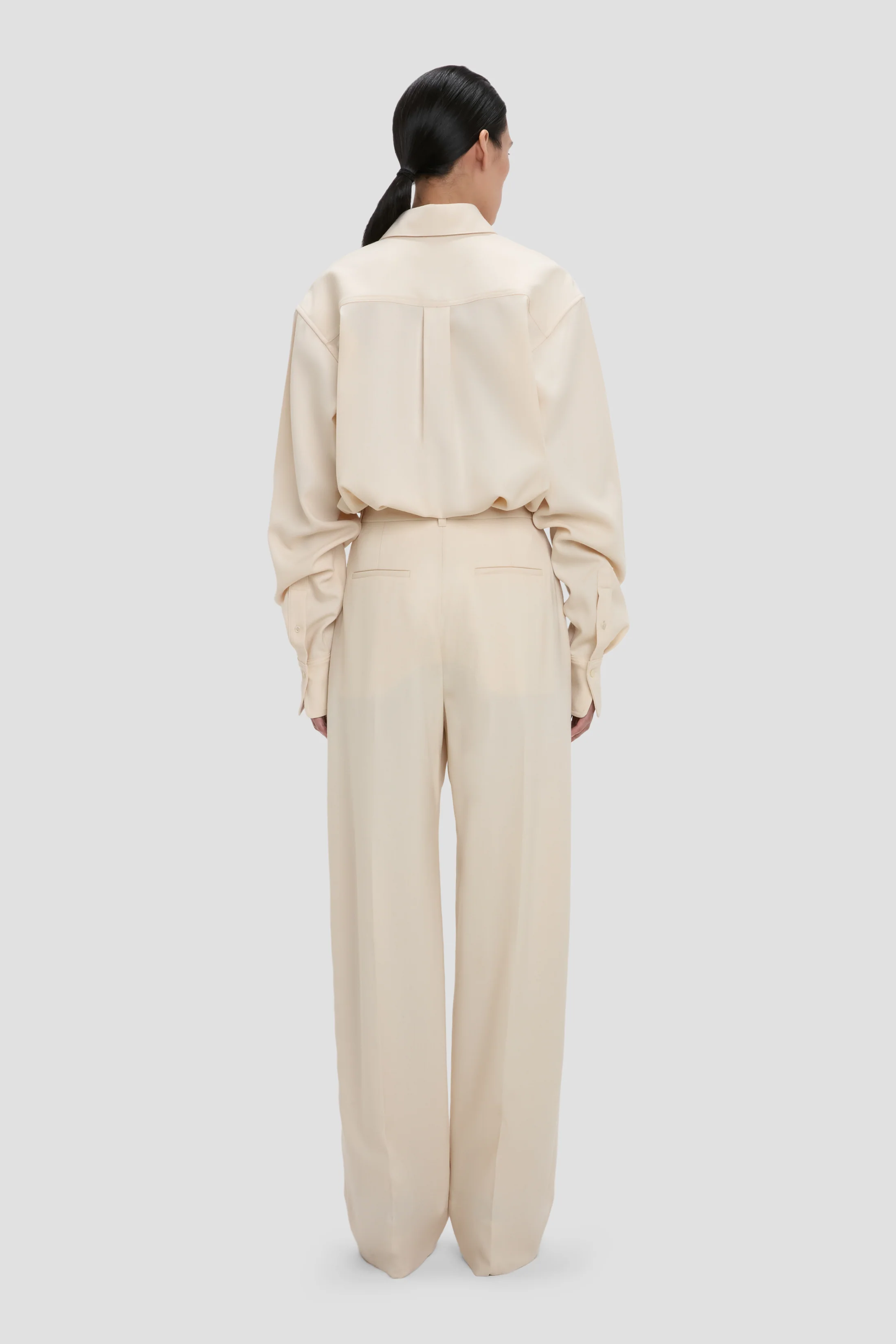 Wide Leg Trouser In Alabaster