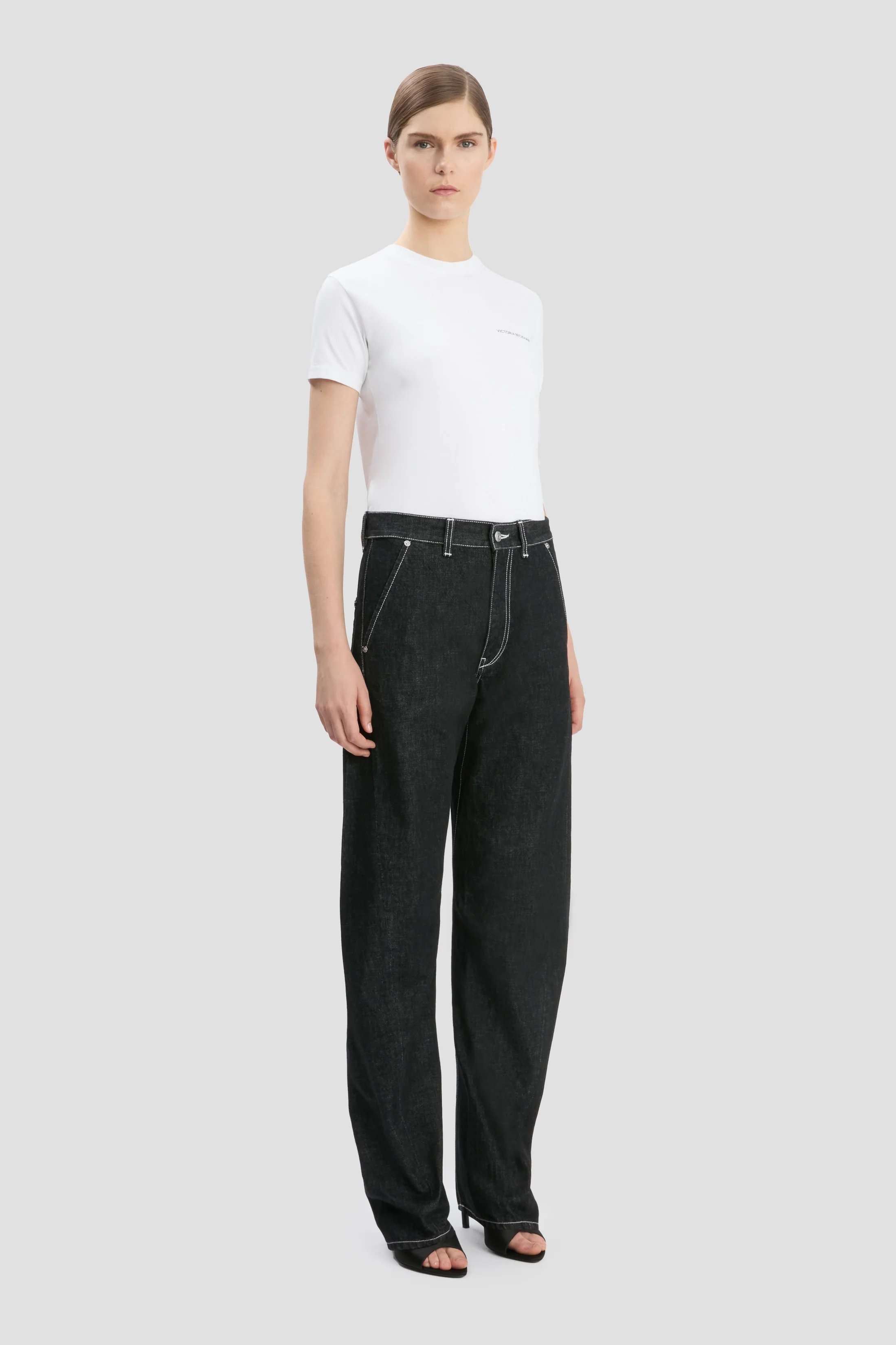 Twisted Slouch Jean In Washed Black