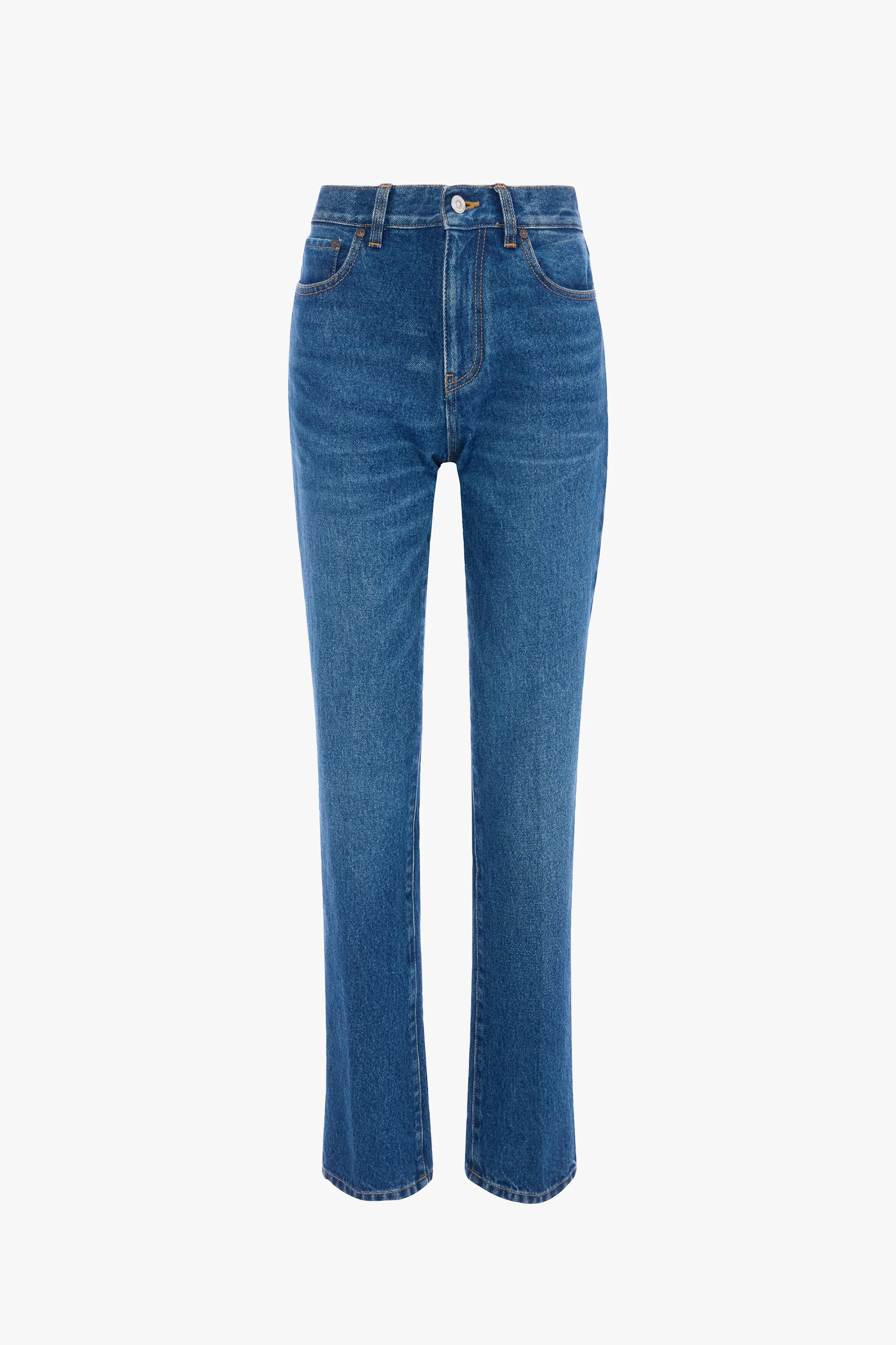 Low Waist Jean In Mid Blue Wash