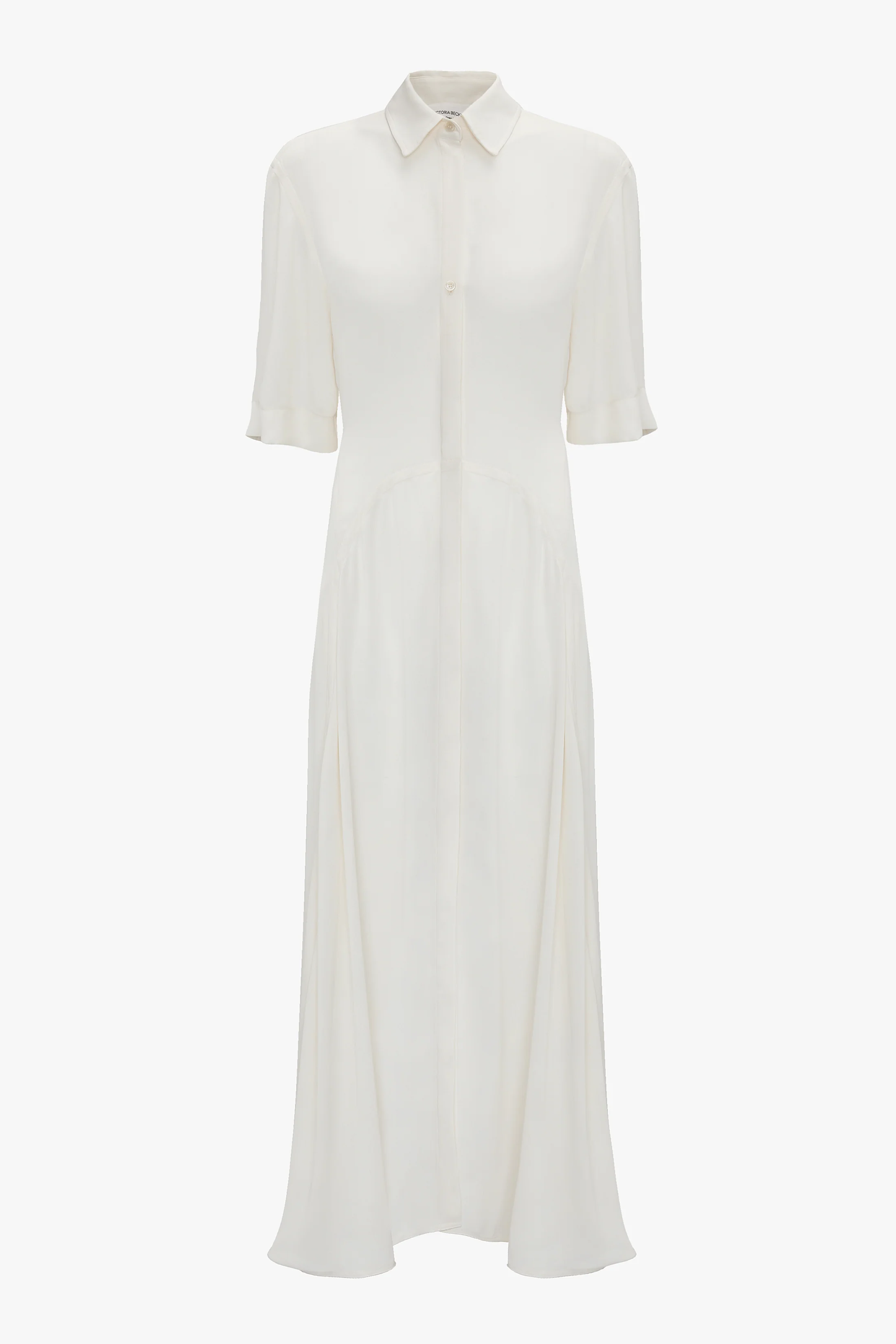 Panelled Midi Dress In White