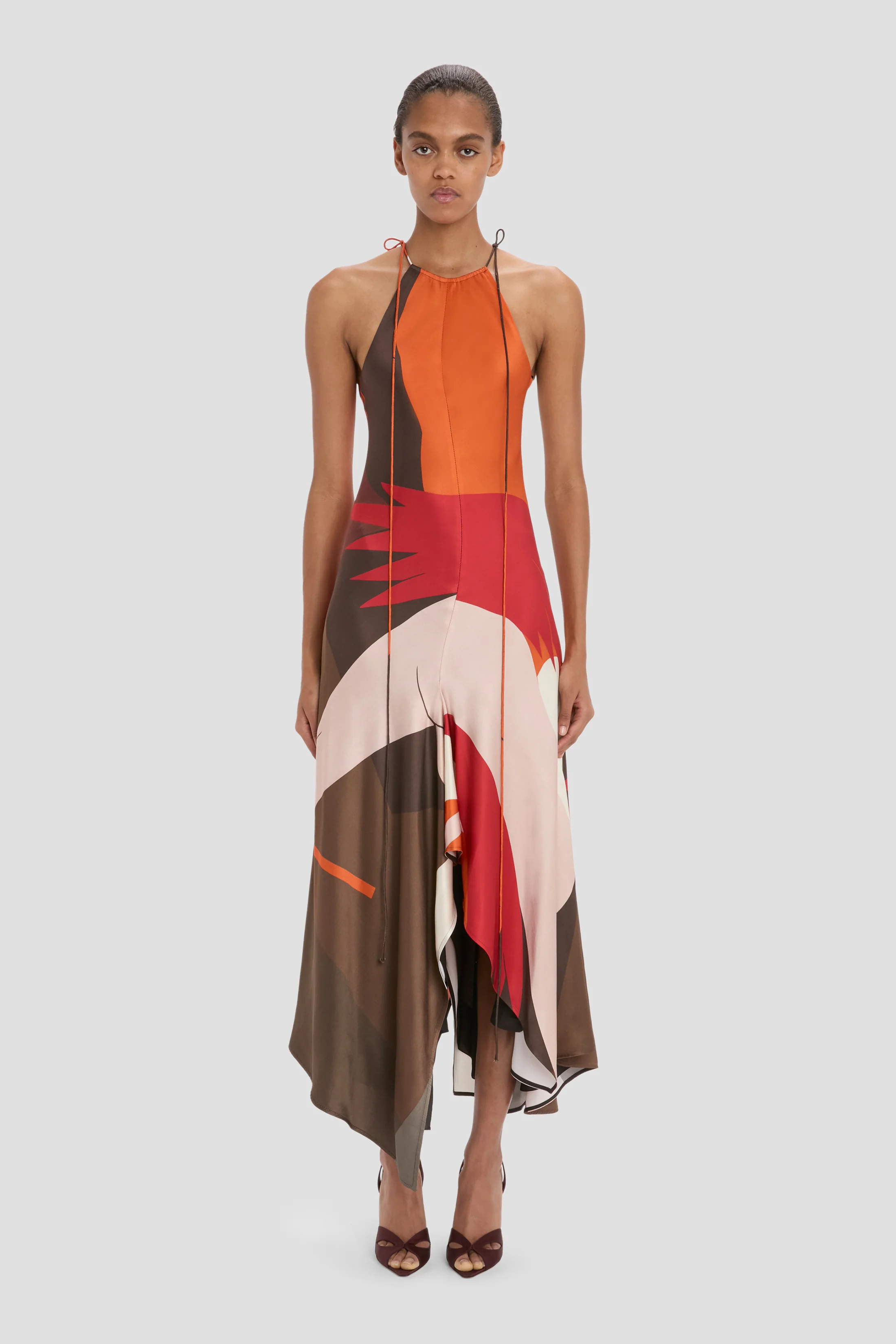 458-halter-neck-midi-dress-in-abstract-dark-earth-1.webp Halter Neck Midi Dress In Abstract Dark Earth
