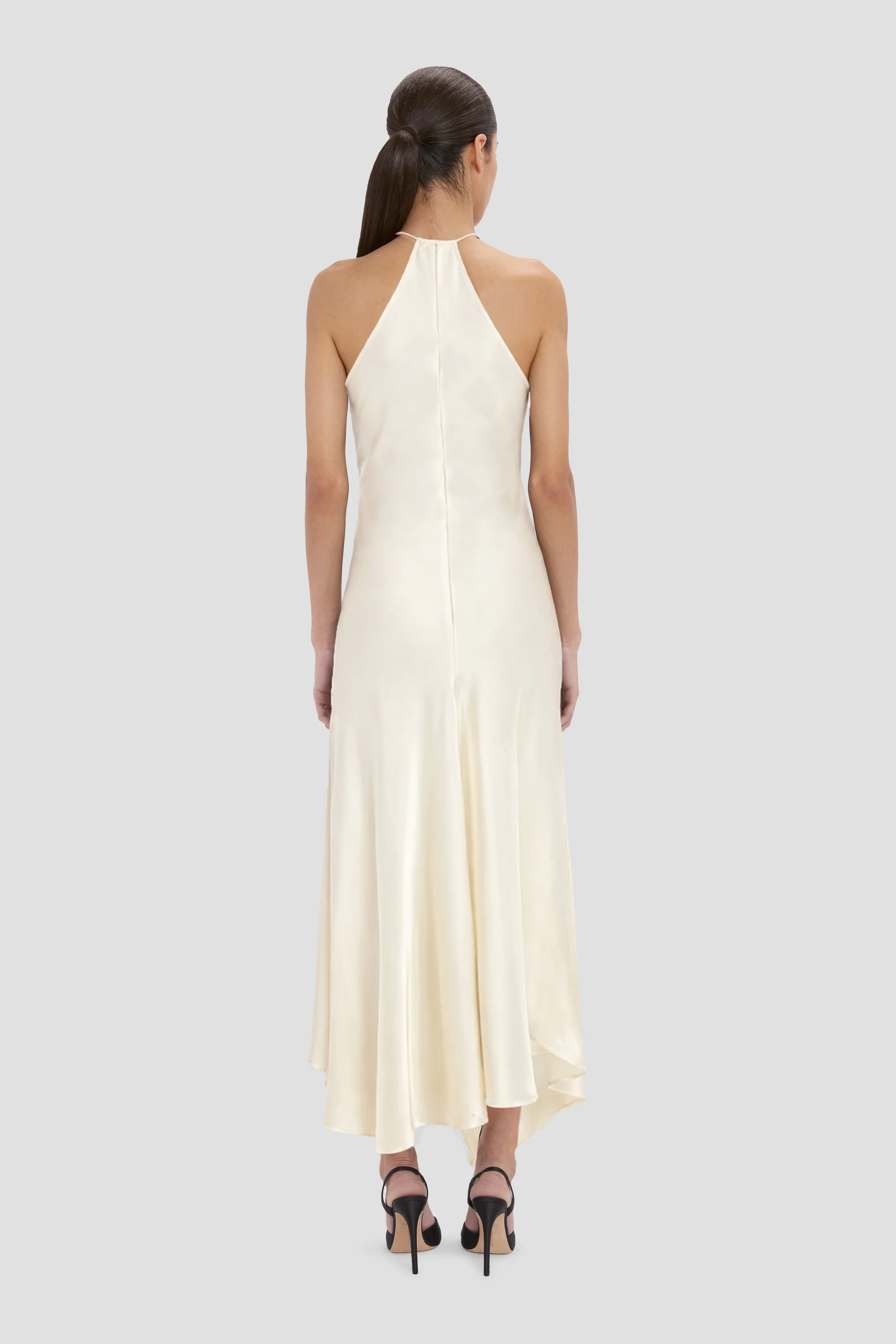 Halter Neck Midi Dress In Elderflower