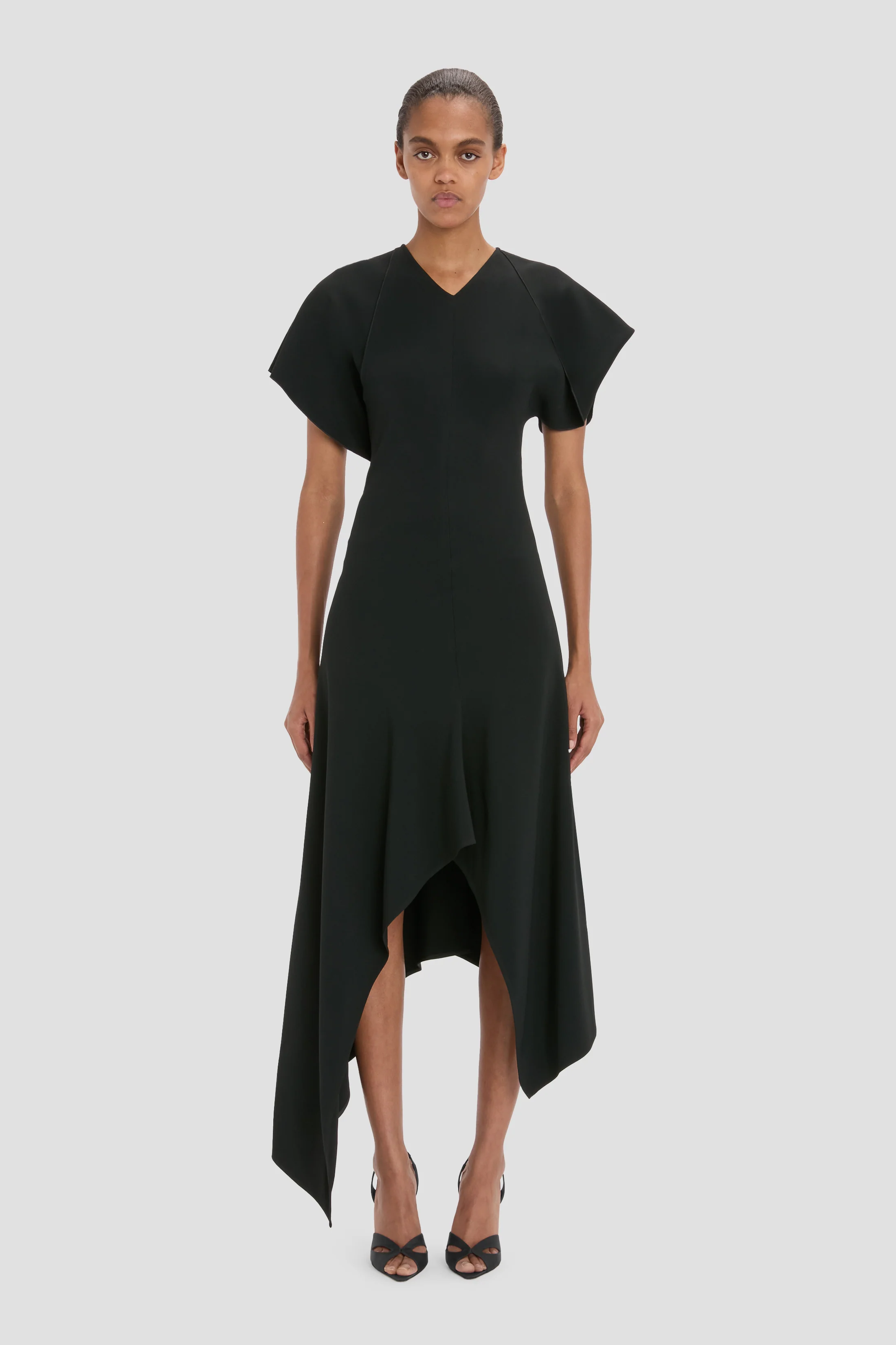 Panelled Dress In Black