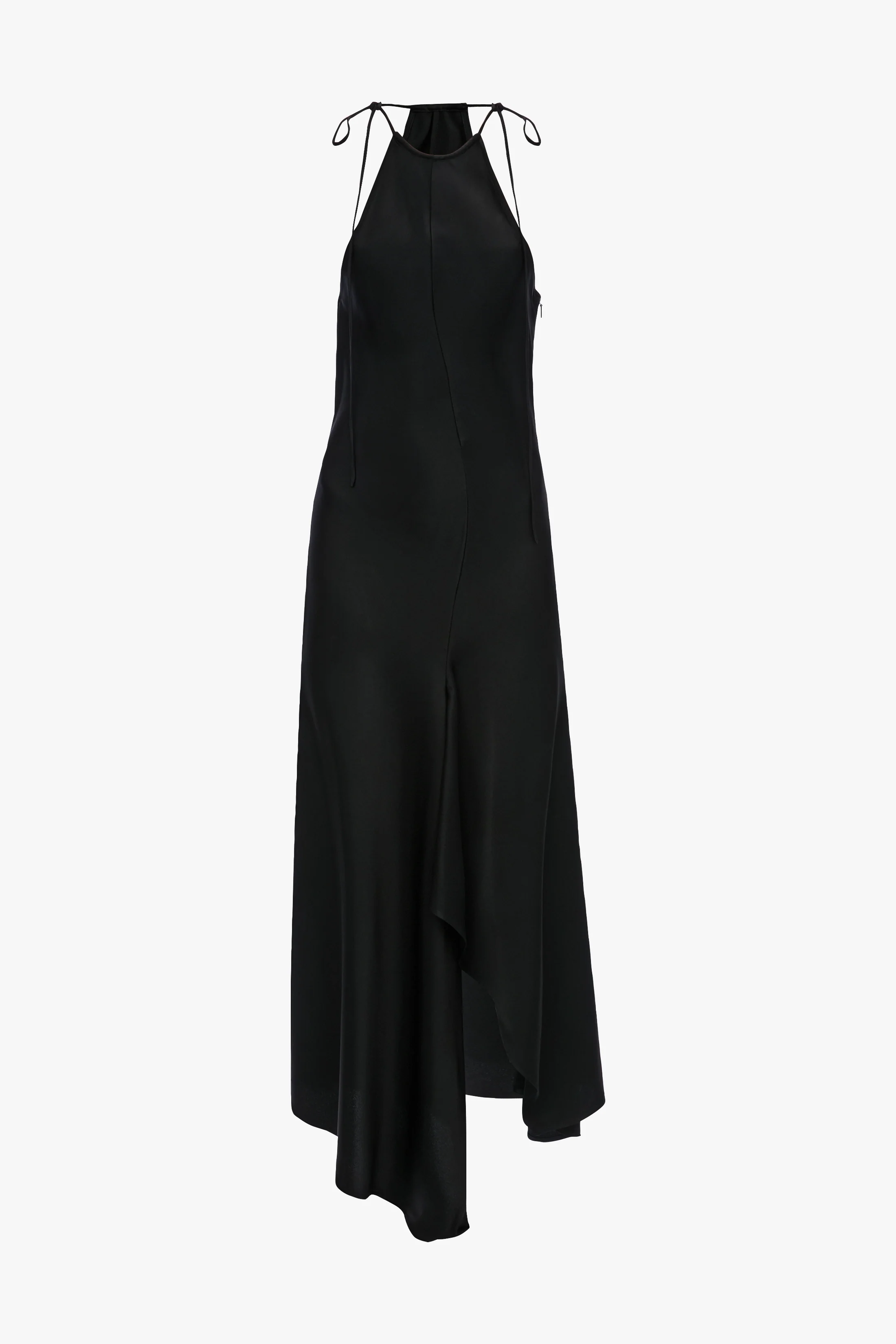 Halter Neck Midi Dress In Black