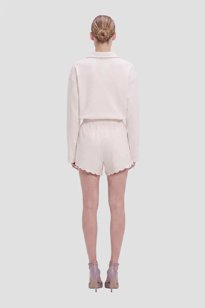 Embroidered Mini Short In White