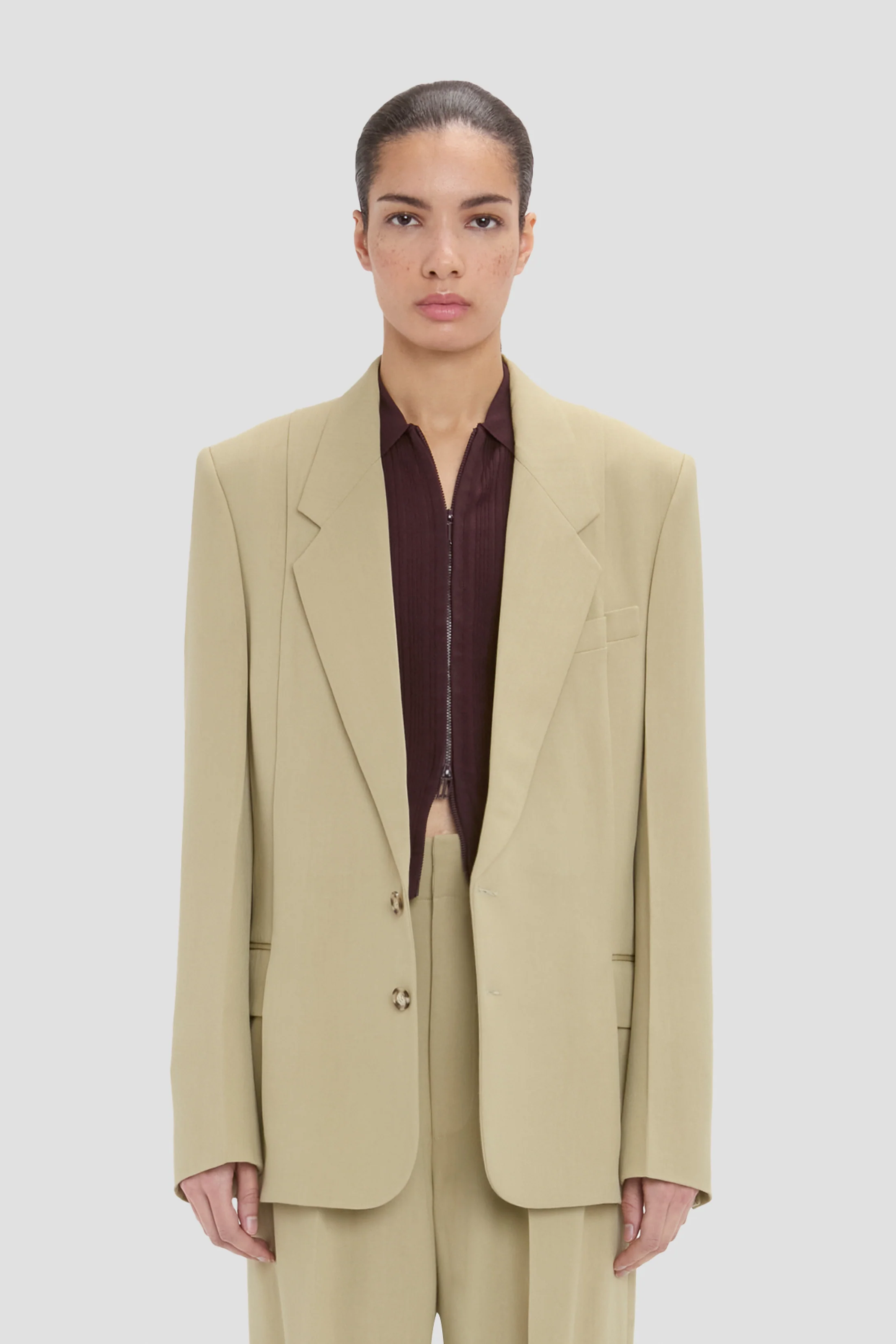 Pressed Jacket In Beige
