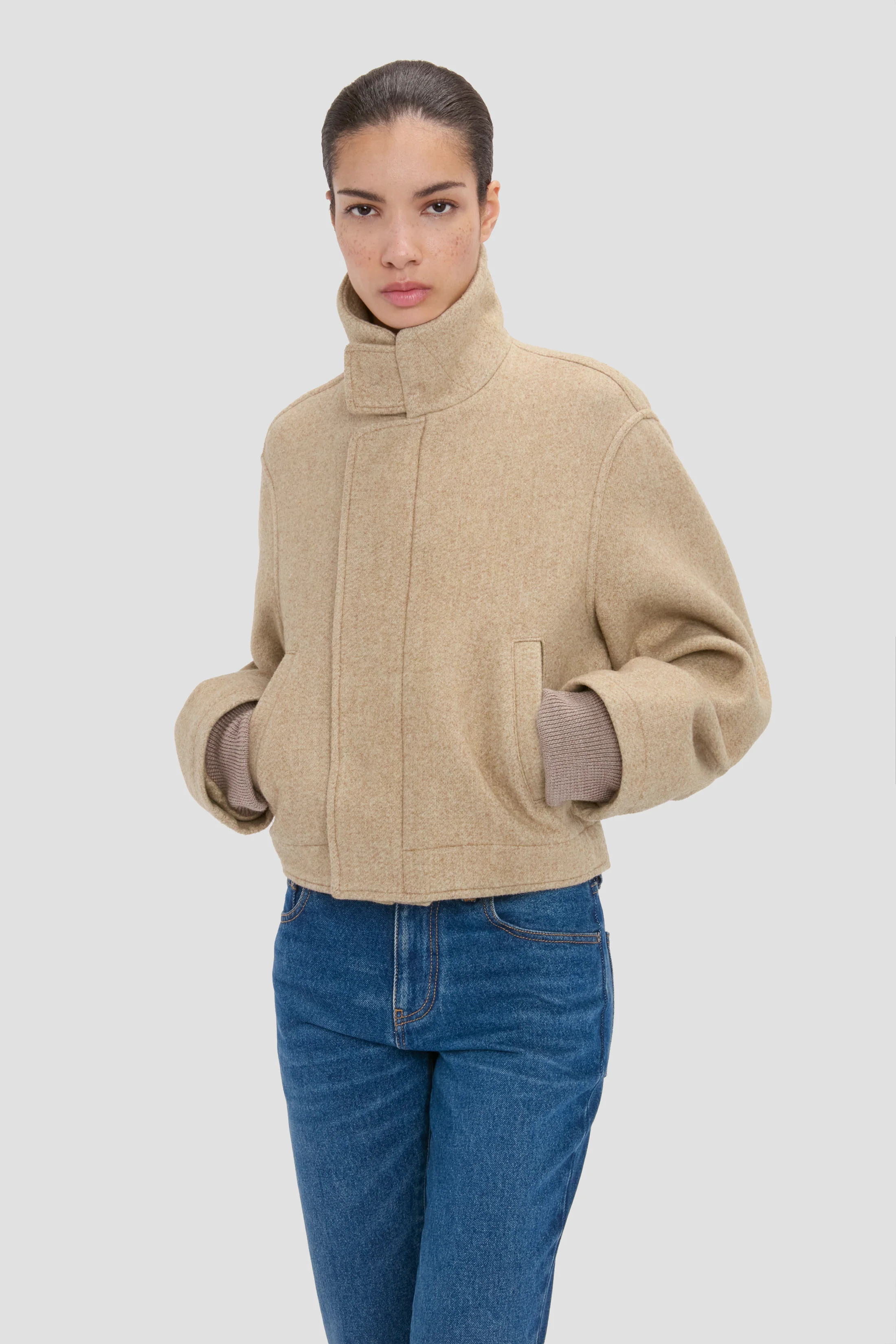 Bomber Jacket In Camel