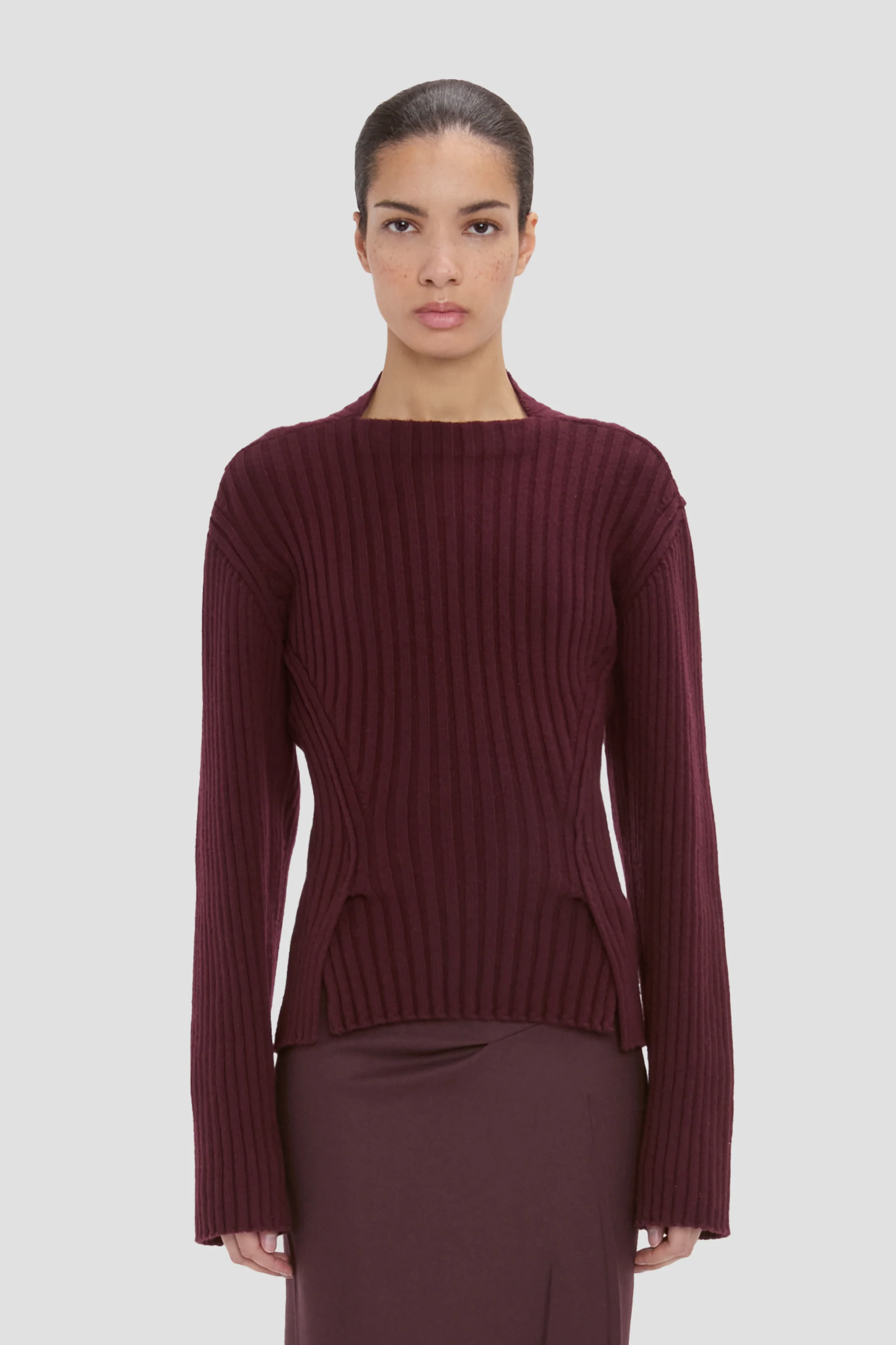 Ribbed Jumper In Acai